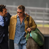 F1狂飙飞车布拉德皮特同款 春秋复古翻领外套 姜黄色麂皮绒夹克男士