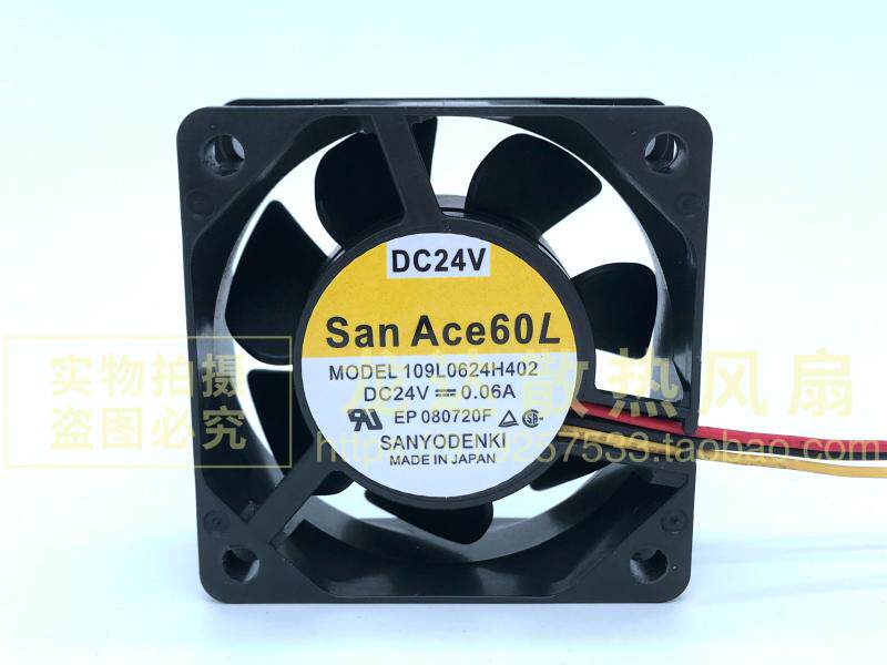 109L0624H402 DC24V 0.06A 原装日本三洋SANYO 60*60*25 6cm 风扇