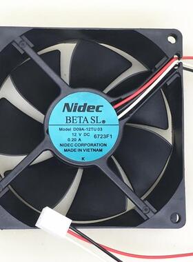 D09A-12TU 03尼迪克NIDEC 12V 0.20A 92*92*25 3线富士变频器风扇