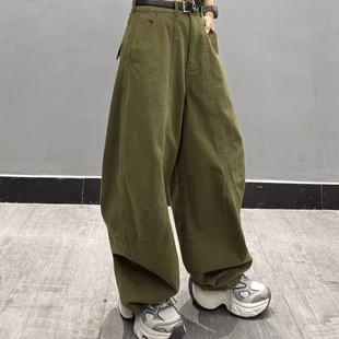 高腰阔腿宽松显瘦弯刀休闲裤 子2025男女同款 裤 XL570 344