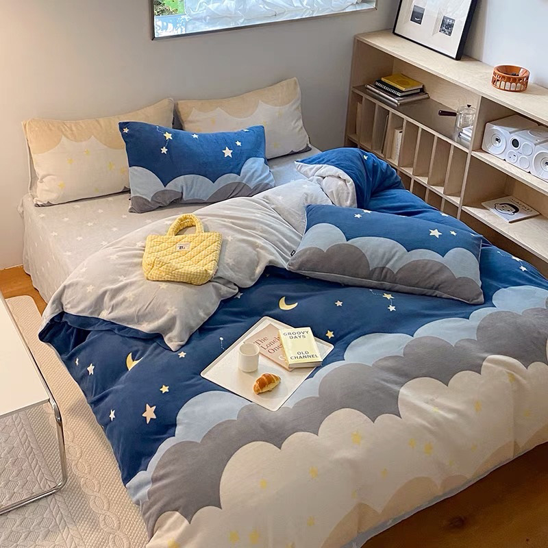 多喜爱牛奶绒四件套加厚保暖