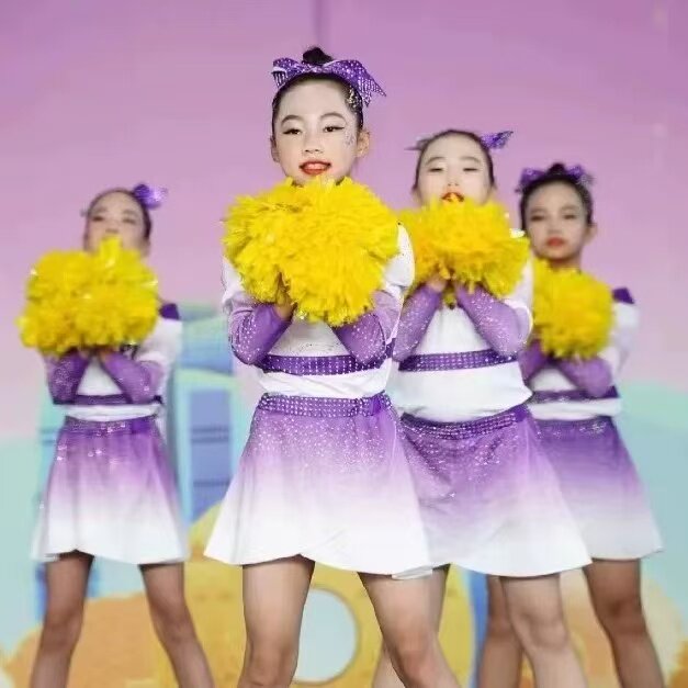 儿童啦啦操服装拉拉队足球宝贝表啦啦队服