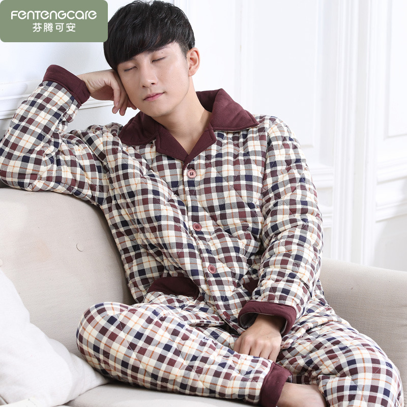 三层夹棉大码家居服可外穿中年