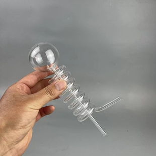 可定做玻璃冷肼冷凝器 此款球直径50毫米蛇形管高170毫米