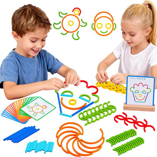 Montessori Smart Sticks and Rings Set  Blocks Classroom Use