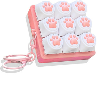 Clicker Anxiety paw Keyboard toy Fidget Cat Sound Keychain