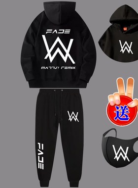 艾伦沃克衣服卫衣黑色新款男游戏白色秋冬小学生儿童2025