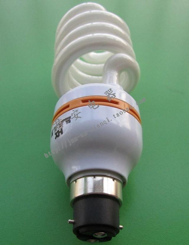 清仓三基色高效节能螺旋型灯管 老式卡口插口别棍节能灯泡B22 65w