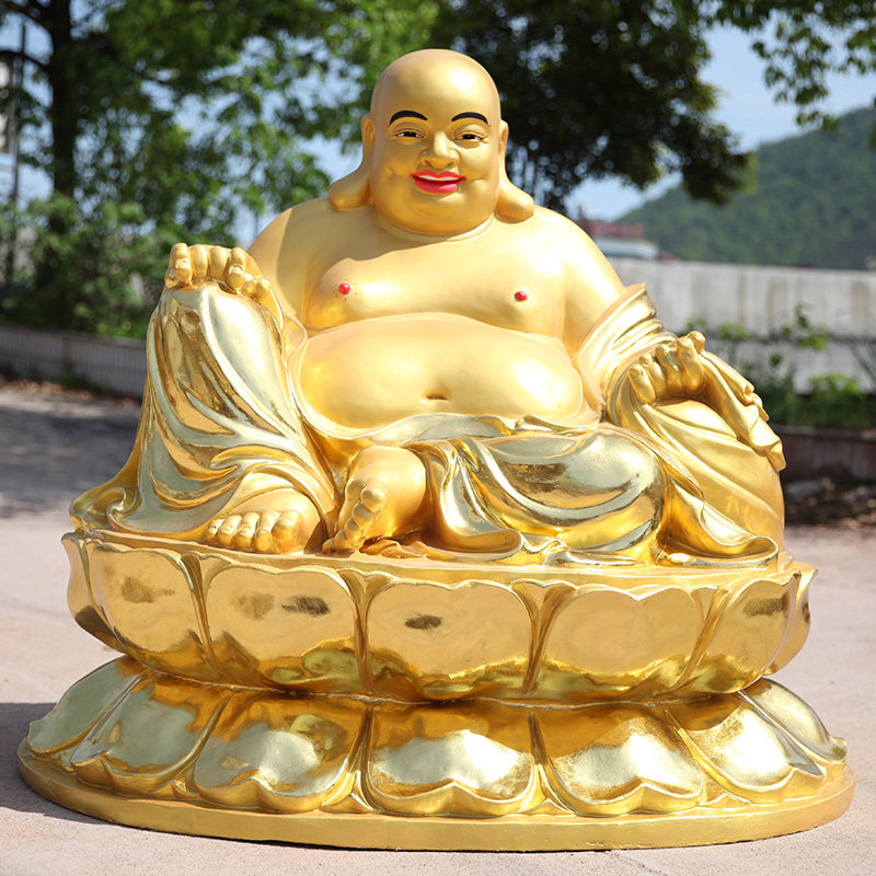 寺庙招财神像供奉树脂大肚弥勒佛