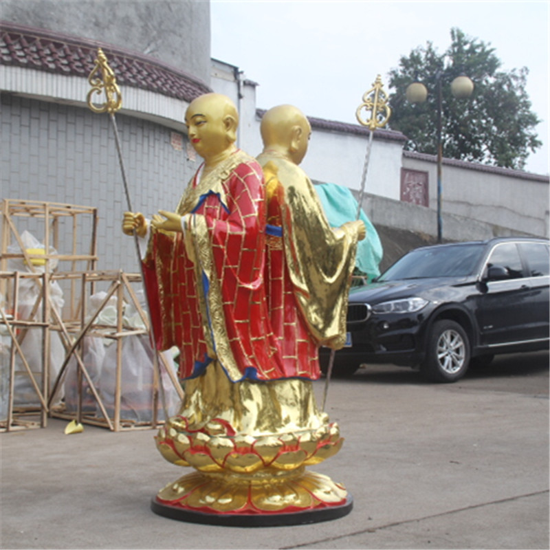 寺庙树脂玻璃钢鎏金地藏王佛像