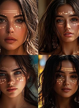 欧美雀斑妆烫金雀斑纹身贴防水星星妆容脸贴纸 Freckles tattoo