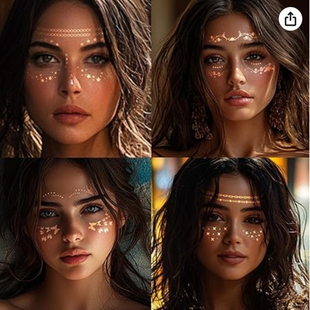 欧美雀斑妆烫金雀斑纹身贴防水星星妆容脸贴纸 Freckles tattoo