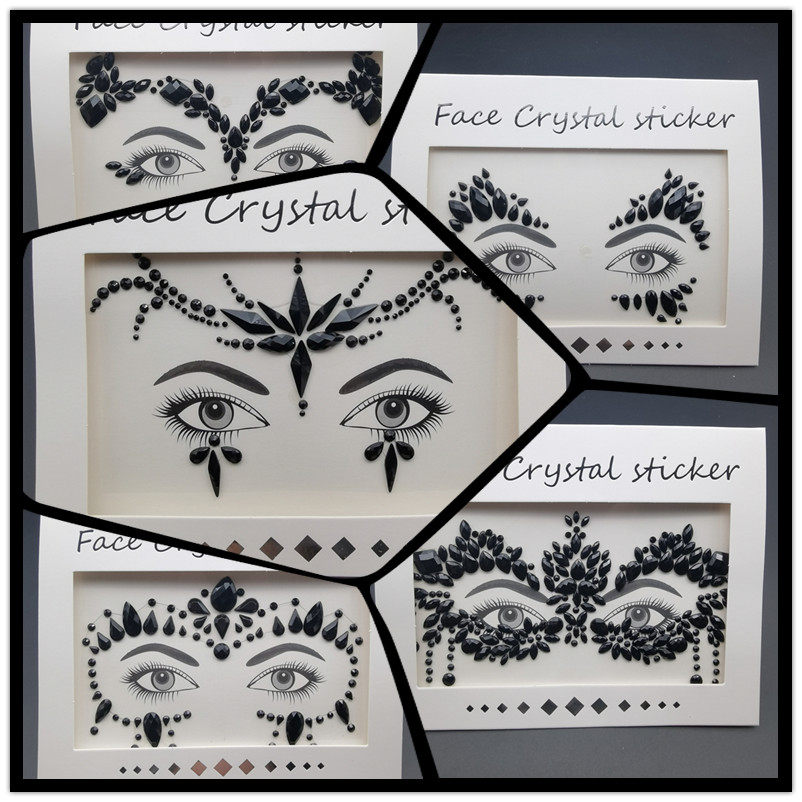 脸贴黑色贴钻水滴面部化妆水钻暗黑亮钻贴脸眼妆饰品免胶装饰贴纸,彩妆/香水/美妆工具,化妆/美容工具,淘宝优惠券,粉丝福利购,淘宝优惠卷