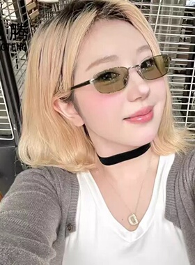 网红同款金框绿色墨镜时尚遮阳女