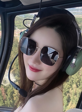 韩版女士金属框太阳镜简约黑色