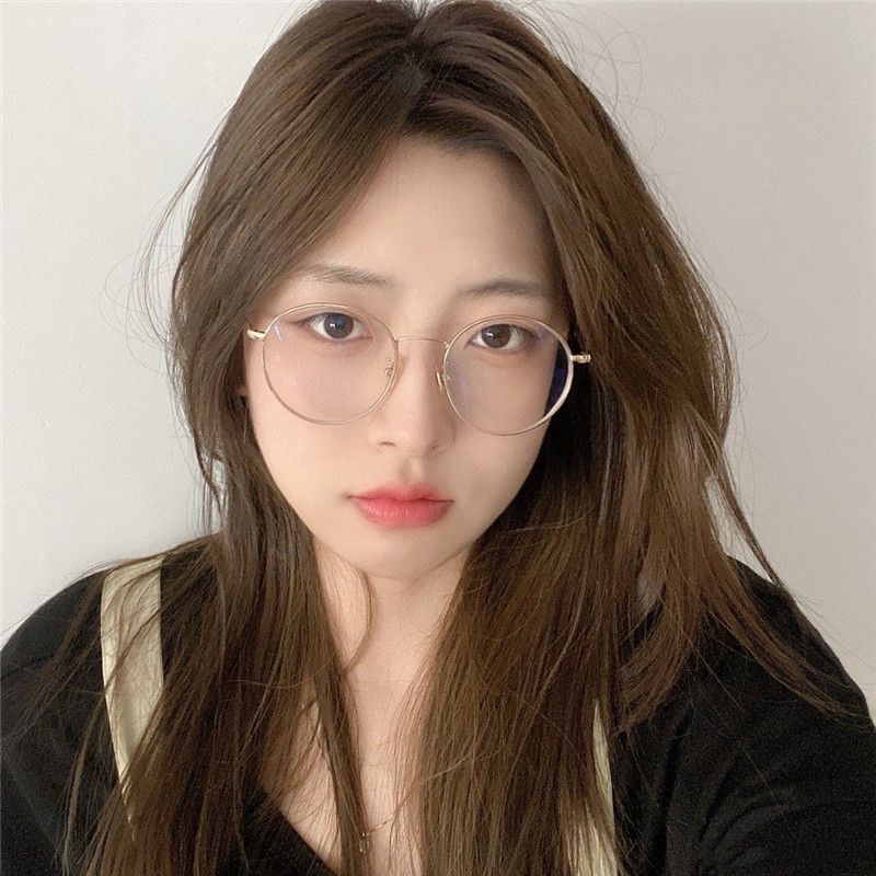 学生萌妹文艺小圆框金属眼镜可爱素颜细边框眼镜复古日系可配近视