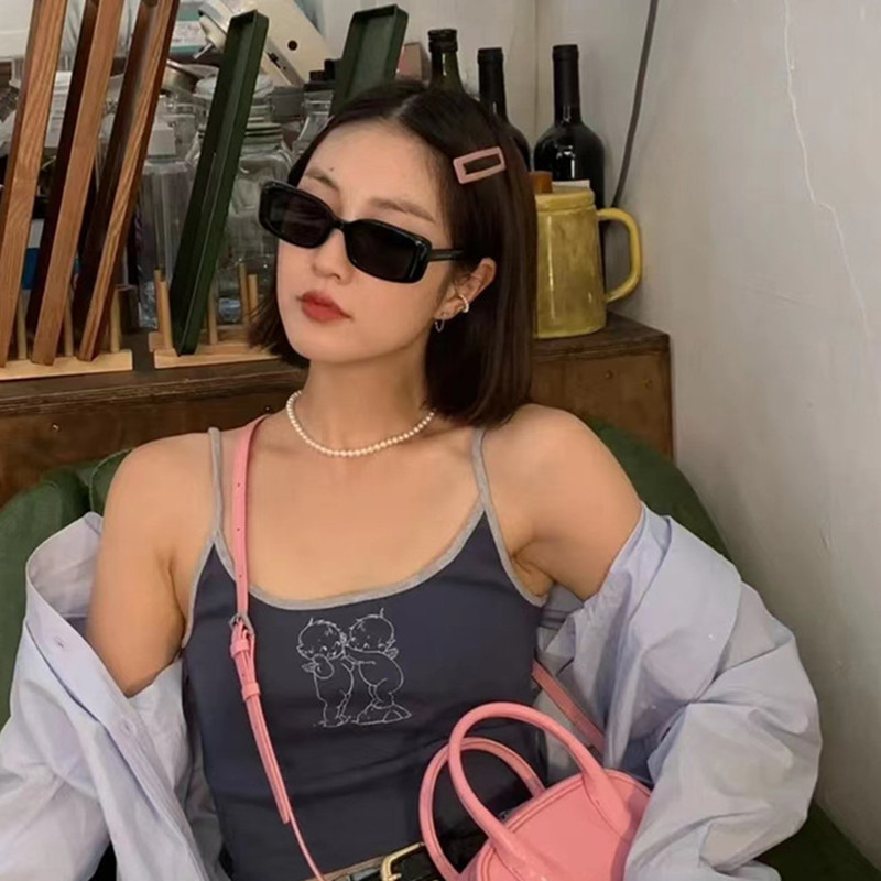 小红书同款方形黑色粗边墨镜欧美潮流嘻哈个性时尚太阳镜遮阳网红
