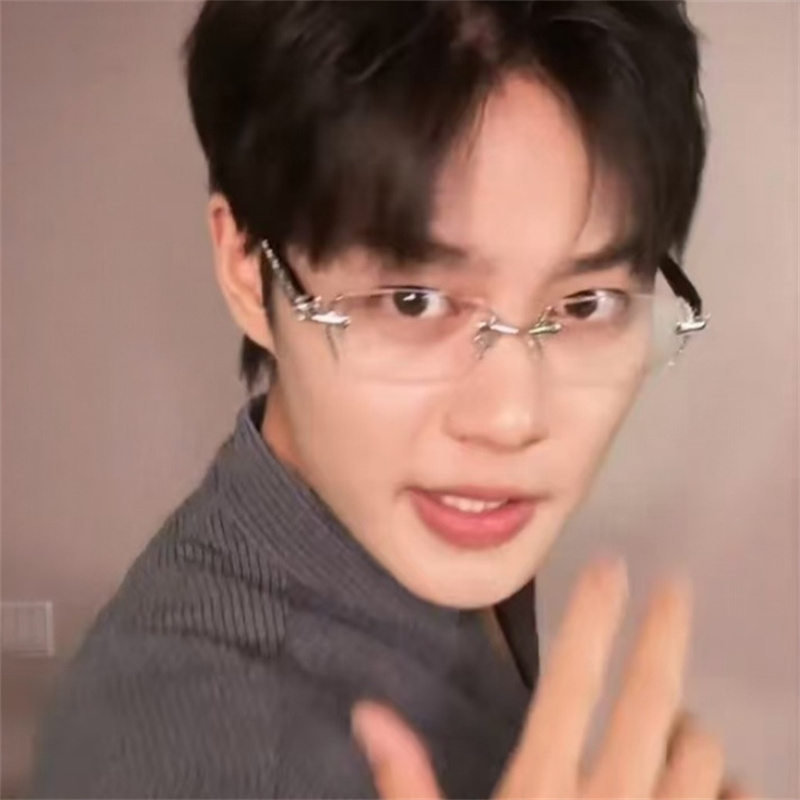 男女无框金属文艺眼镜