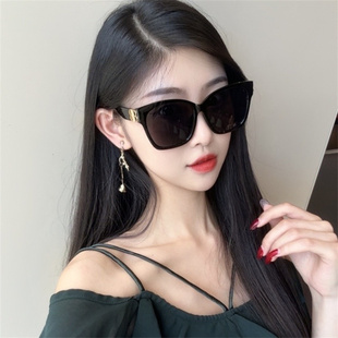 黑色大框双B眼镜遮阳防紫外线网红方圆脸显瘦欧美复古街拍配度数