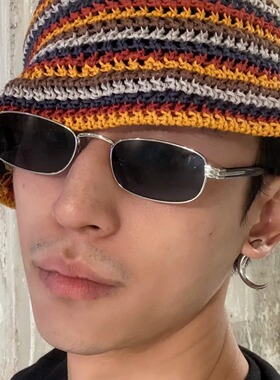 潮牌小框方形太阳眼镜男士出行女