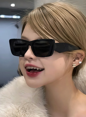 欧美复古黑色大方框猫眼墨镜时尚