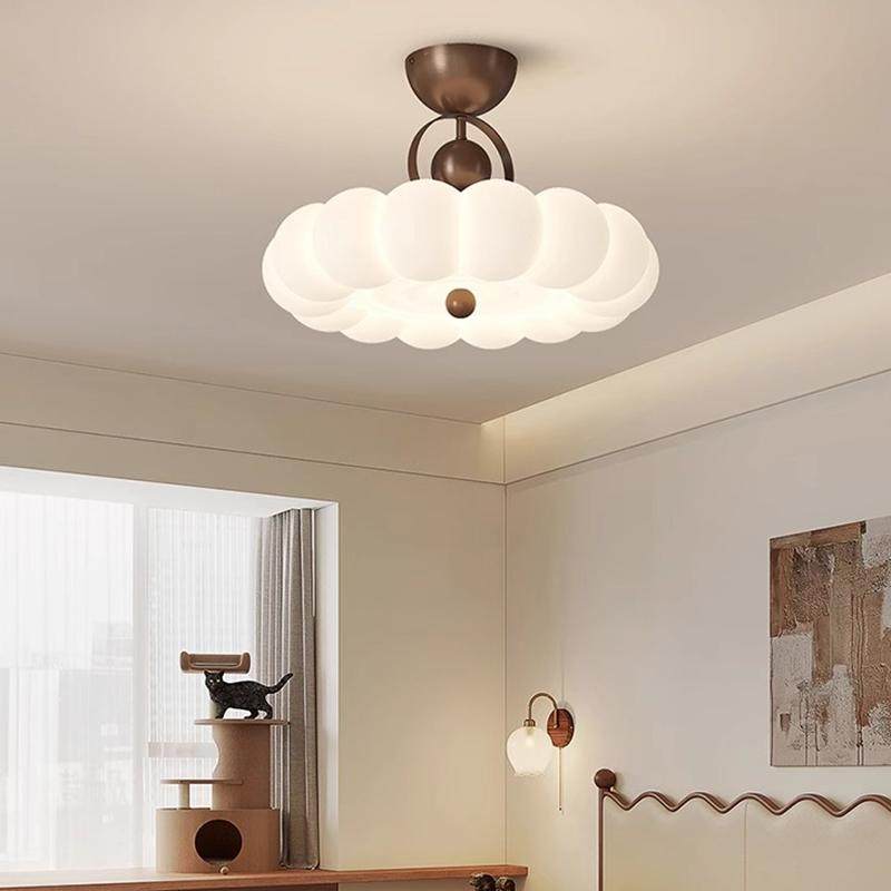 卧室吸顶灯中古奶油风主卧公主房全光谱灯具现代简约led书房灯具