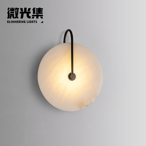 西班牙云石全铜壁灯北欧背景墙