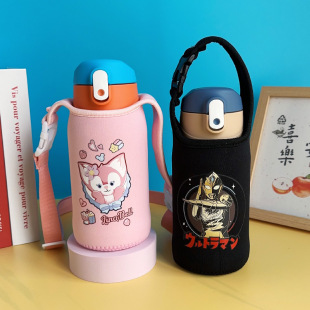 手提斜跨卡通可爱550 553FS 580ml通用 TCKA 膳魔师儿童保温杯套