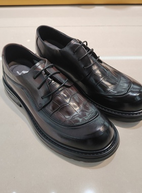 2025年冬季商务男鞋01375头层牛皮系带超轻厚底里外真皮正装男鞋