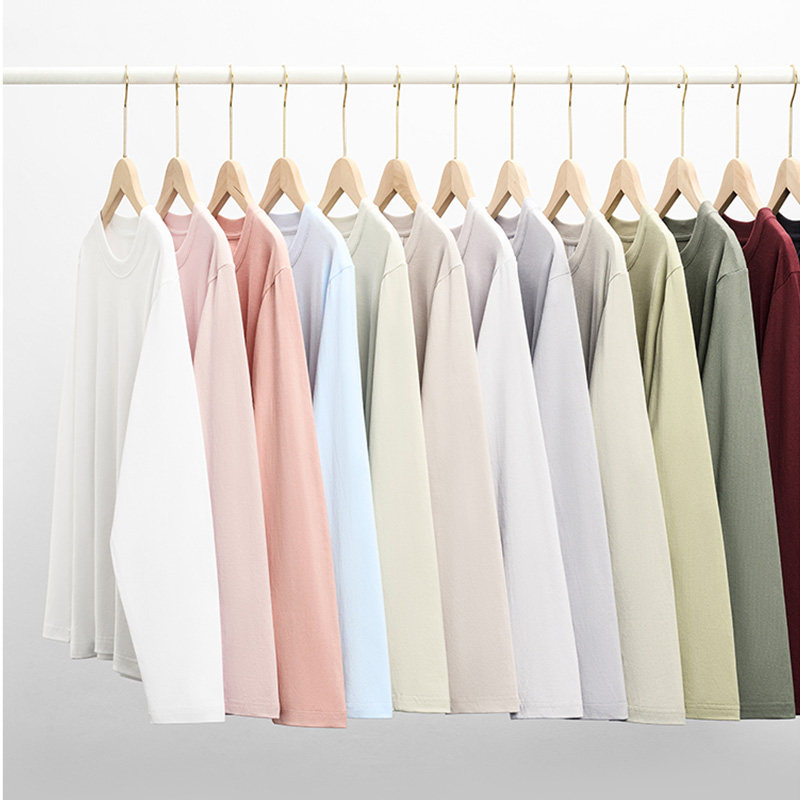 打底衫男白色长袖t恤纯棉内搭秋冬打底男款重磅230g宽松上衣