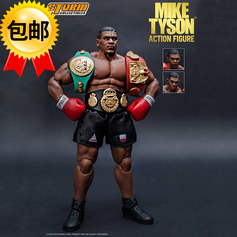 包邮拳王泰森miketyson总夺冠可动三头雕玩具摆件手办模型礼物发
