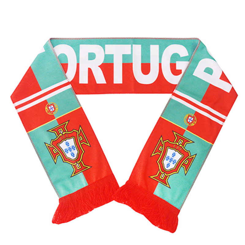 现货2026美加墨世界杯足球球迷用品葡萄牙棉绒定做定制围巾围脖发
