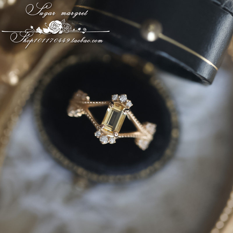 Sud de France 南法的假日 高级感天然黄水晶公主方925纯银戒指