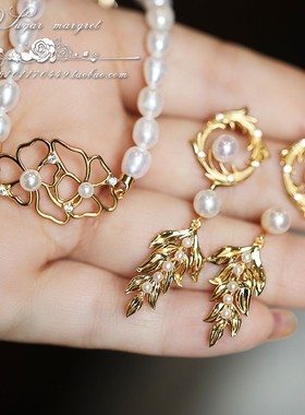 Le flottant.浮生三千 温柔气质细腻光泽天然珍珠925纯银耳钉项链