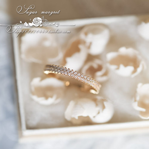 戒指925纯银精工微镶双排锆石