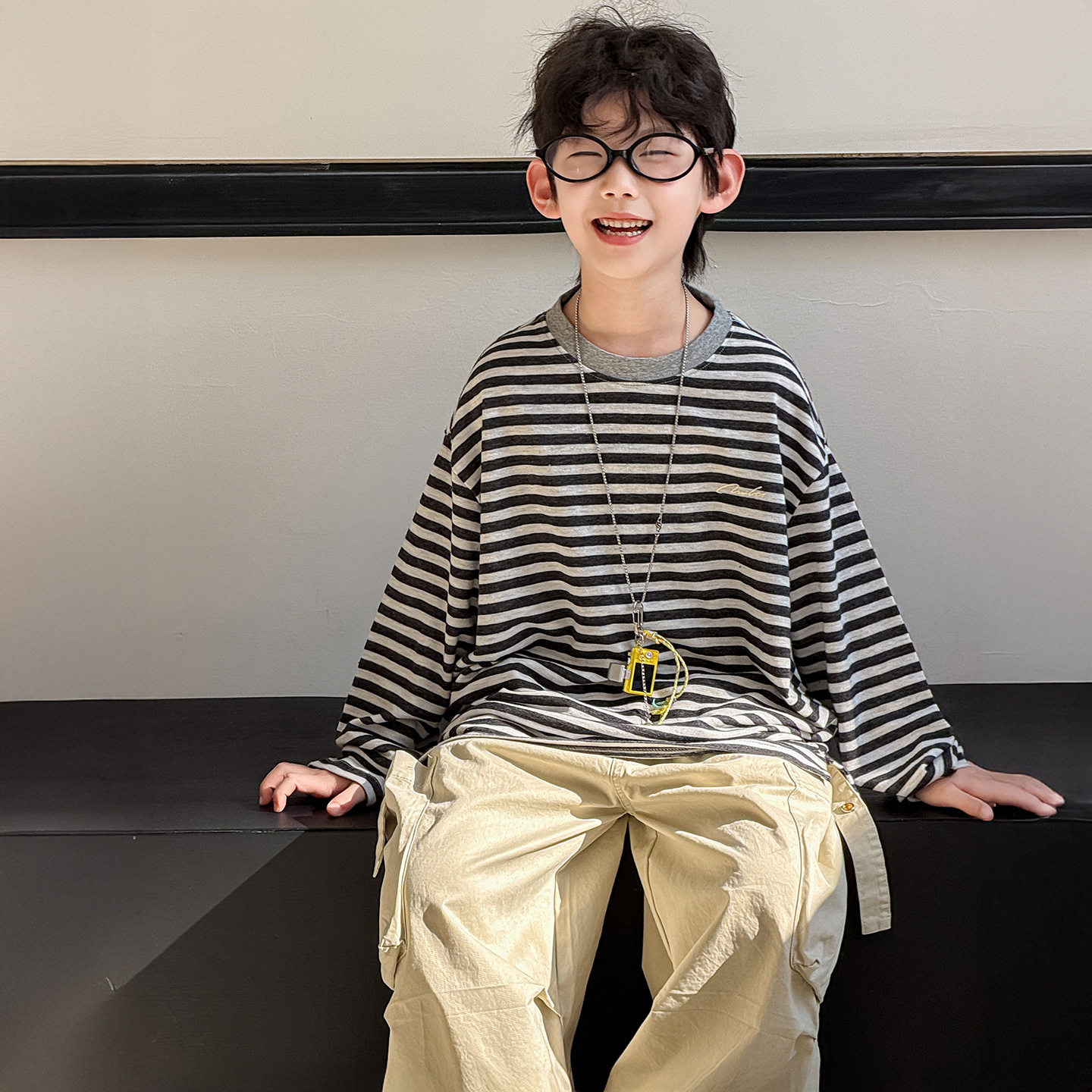 棉小铺男童T恤儿童春季韩版2026新款条纹休闲百搭打底童装上衣潮,童装/婴儿装/亲子装,T恤,淘宝优惠券,粉丝福利购,淘宝优惠卷