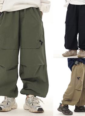 日系男童长裤2026春季新品男宝口袋扣子工装裤中小童束脚休闲裤潮