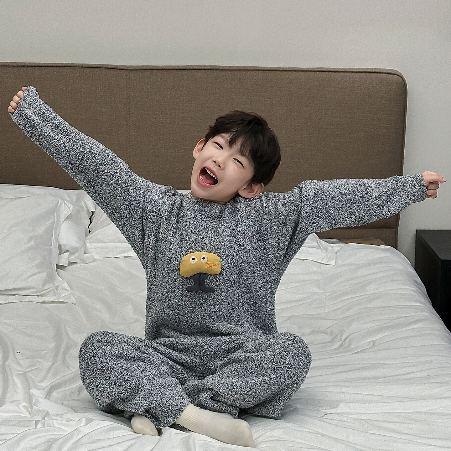 棉小铺男童秋冬家居服儿童韩版2025新款加厚保暖玩偶童装睡衣套装