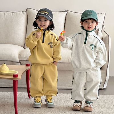 儿童春秋款套装男童运动女童宽松2026新款春季宝宝休闲卫衣服卫裤