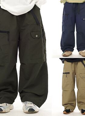 日系男童长裤2026春季新品男宝单口袋直筒裤中小童设计感工装裤潮