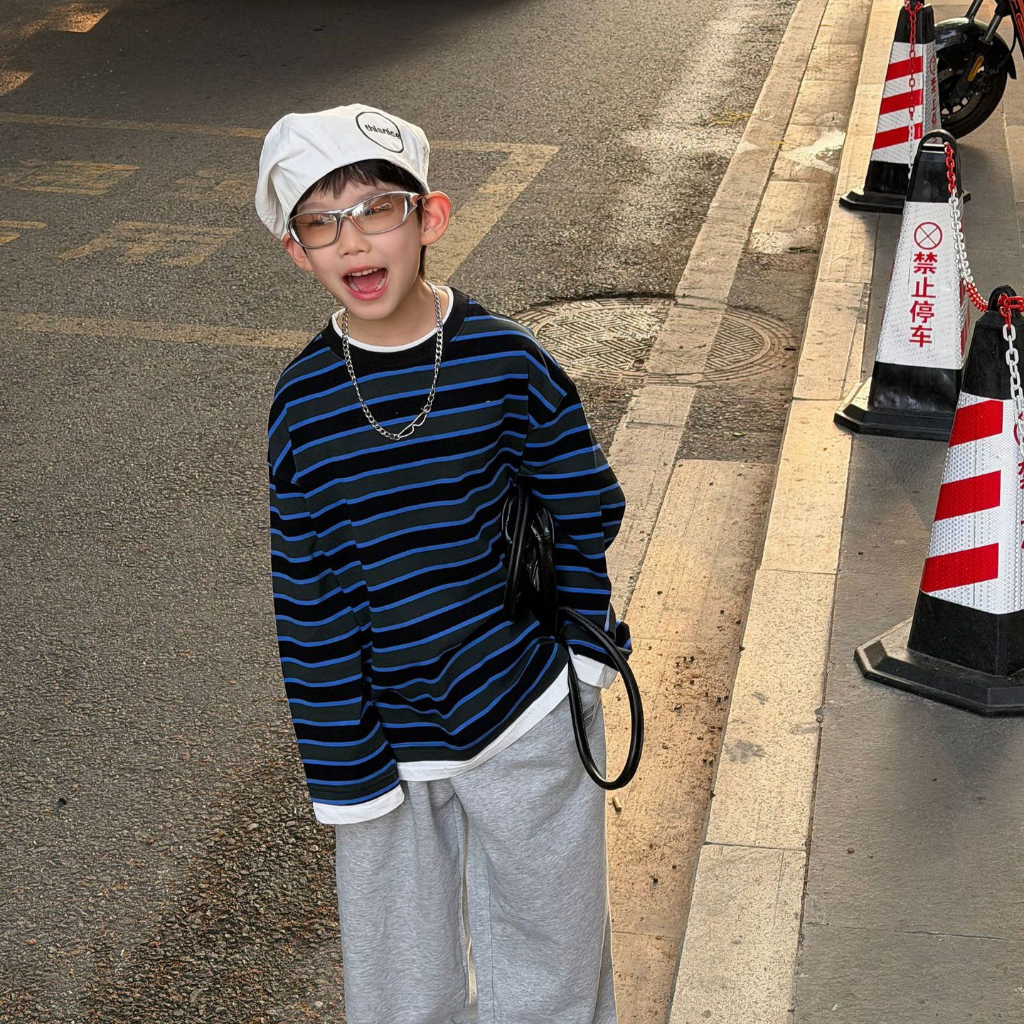 泰如2026春季新款儿童韩版条纹T恤男童假两件洋气百搭长袖打底衫,童装/婴儿装/亲子装,T恤,淘宝优惠券,粉丝福利购,淘宝优惠卷