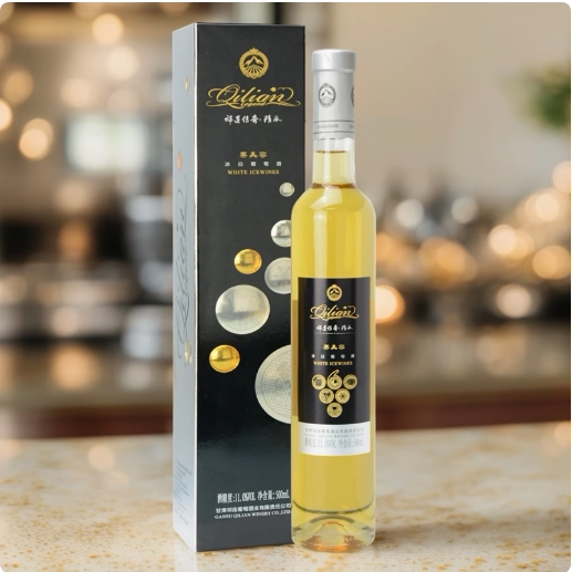 祁连传奇冰白葡萄酒500mL甘肃精冰赛美容冰白葡萄酒美乐冰红红酒