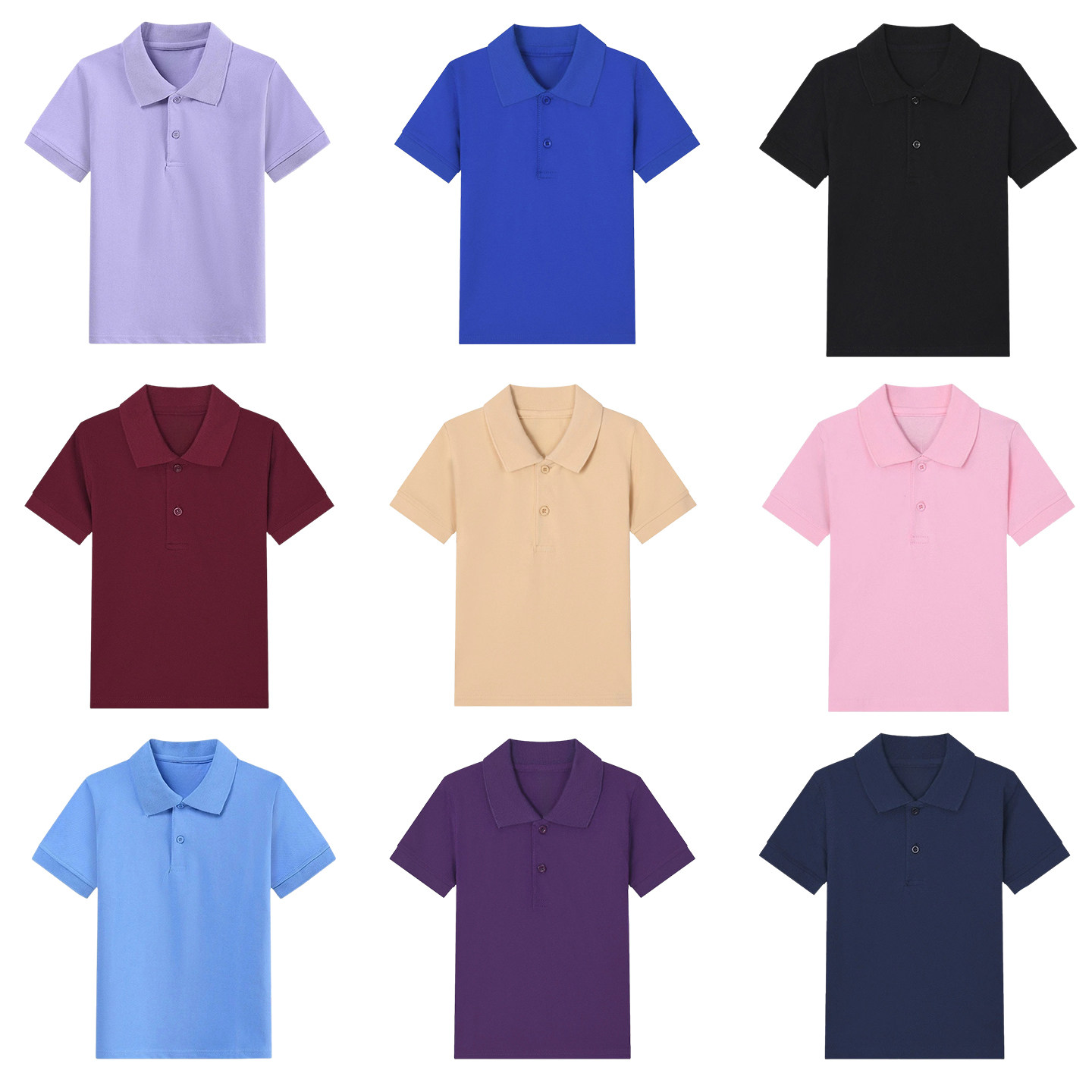 儿童短袖POLO衫藏青色校服上衣