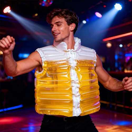 新品跨境爆款Beer-Filled Jacket for Pools啤酒夹克透明啤酒夹克
