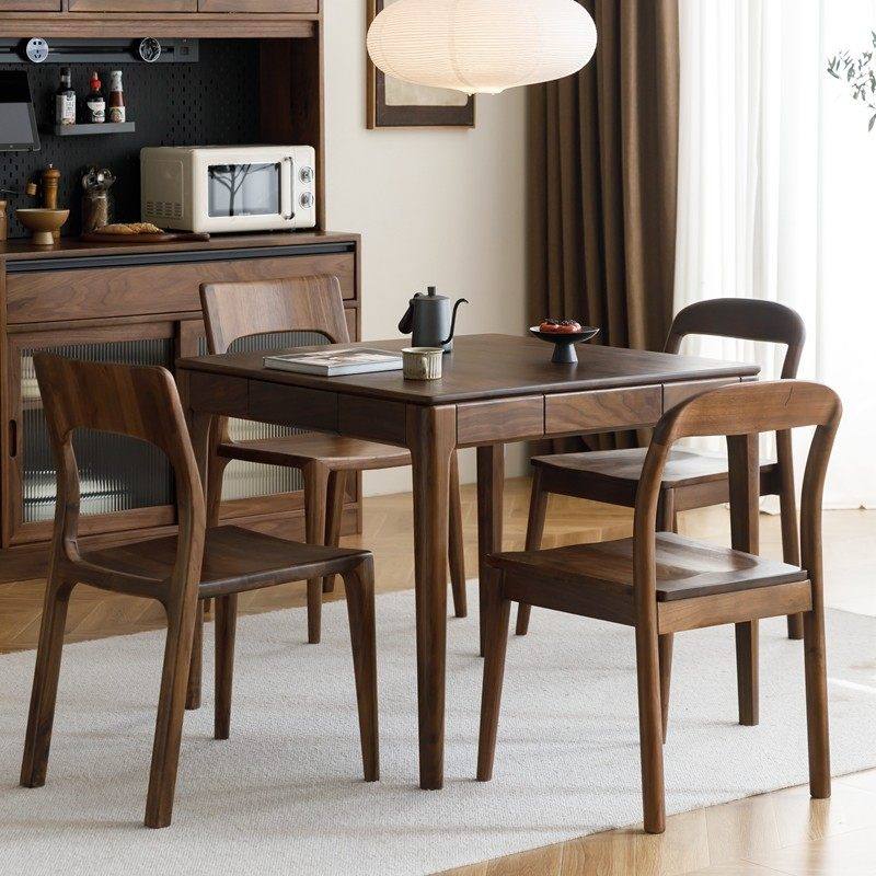 北美黑胡桃木实木餐桌饭桌小方桌四方桌小户型正方形牌桌惯蛋桌,住宅家具,实木餐桌,淘宝优惠券,粉丝福利购,淘宝优惠卷