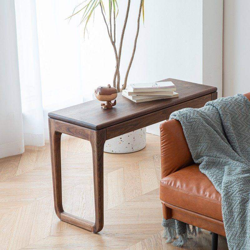 梦天然北美黑胡桃木实木小茶几沙发方几边几角几方桌简约现代北欧