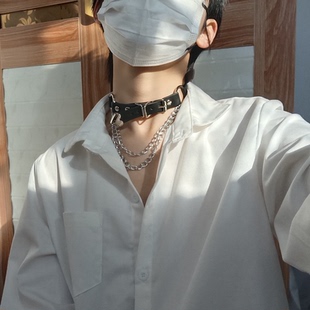 项圈男生chocker颈带项链朋克饰品原创锁骨链暗黑风脖颈链颈环女