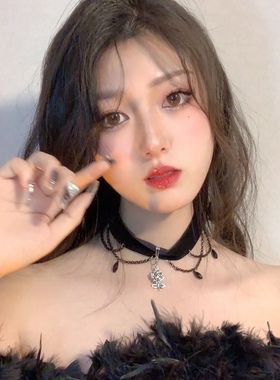 暗黑系哥特Lolita项链万圣节颈链复古气质choker禁欲系丝绒锁骨链