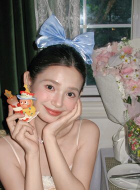 超仙蓝色立体蝴蝶结发夹生日在逃公主顶夹气质丸子头弹簧夹头饰