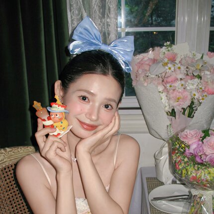 超仙蓝色立体蝴蝶结发夹生日在逃公主顶夹气质丸子头弹簧夹头饰